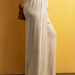 Lace-up Waist Floor Length Wide Leg Casual Pants