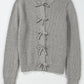 Ribbed Knit Bow Front Buttoned Cardigan