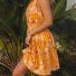 Yellow Sleeveless Smocked Waist Floral Dress
