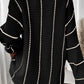 Colorblock Striped V Neck Knitted Loose Sweater