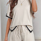 Contrast Trim Tee and Shorts Set