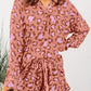 Leopard Print Long Sleeve Shirt and Shorts Pajama Set