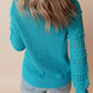 Ruffled Eyelet Bubble Sleeve Sweater