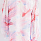 Abstract Print Balloon Sleeve V-Neck Blouse