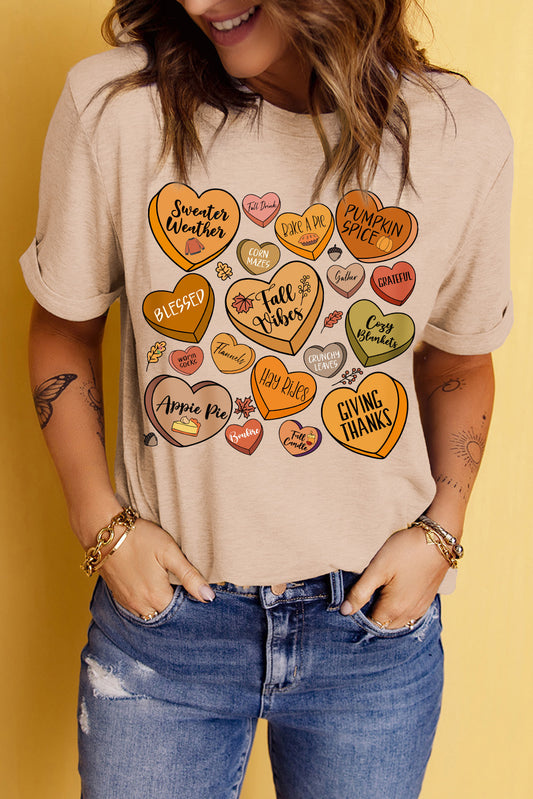 Candy Heart Thanksgiving Graphic Tee