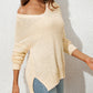 Beige Solid Fuzzy V-Neck Sweater