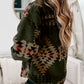 Aztec Print Flap Pockets Long Sleeve Shacket