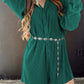 Ribbed Long Sleeve Button Front Romper