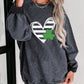 Heart & Clover Print Corded St. Patrick\'s Day Sweatshirt