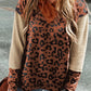 Textured Knit Patchwork Leopard Hoodie