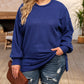 Plus Size Waffle Knit Oversized Exposed Seam Top