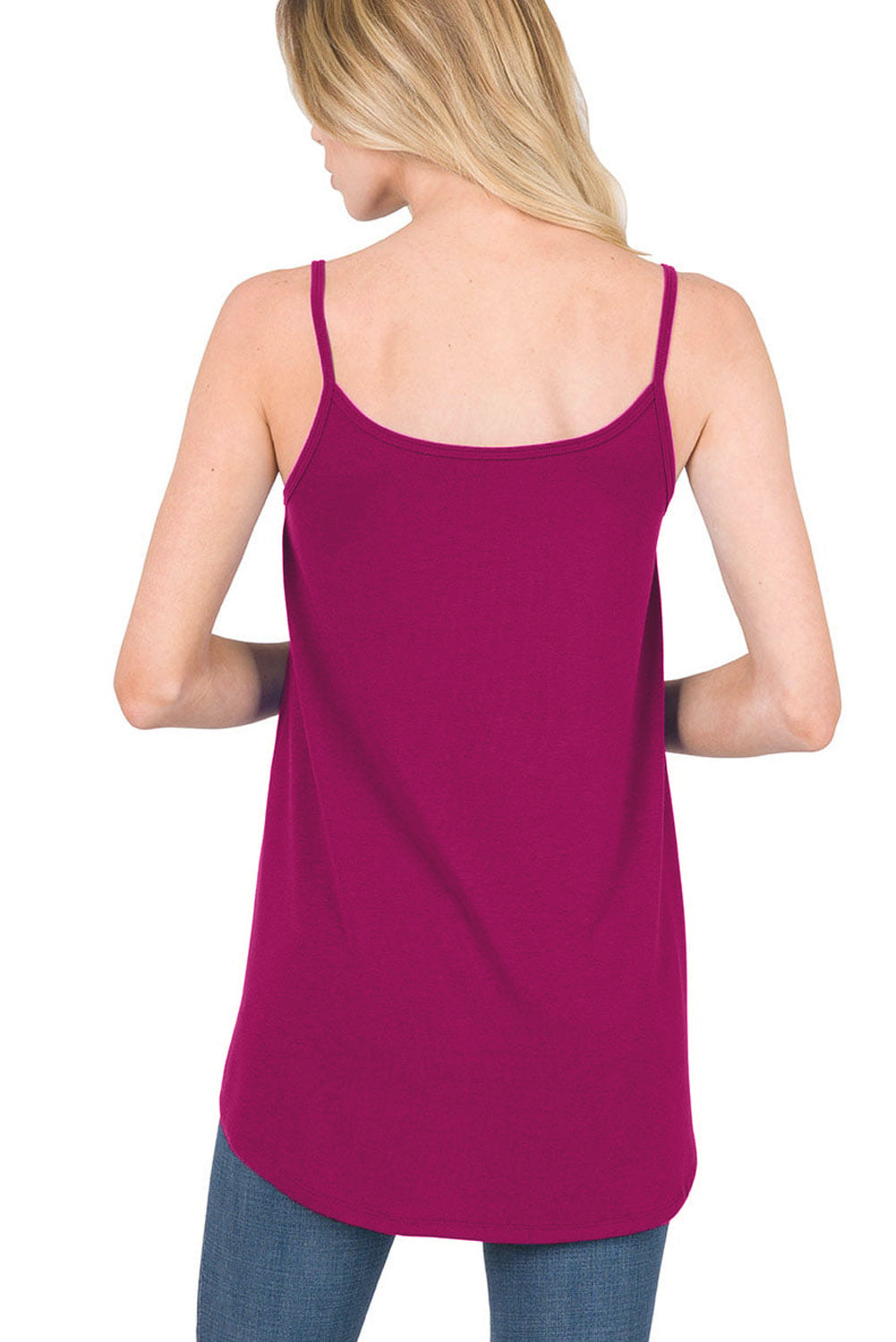 Spaghetti Strap V-Neck Flowy Tunic Tank Top