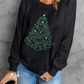 Rhinestone Christmas Tree Graphic Pullover Sweatshirt