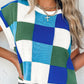 Color Block Cap Sleeve Sweater