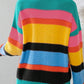 Colorblock Mixed Textured Drop Shoulder Sweater