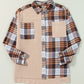 Thermal Knit Plaid Patchwork Shacket