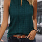 Lattice Textured Split Neck Tank Top