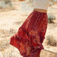 Bohemian Mix Print Long Flared Skirt