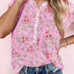 Multicolor Floral Mandarin Collar Top