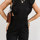 Cut Out Ruffle Sleeve High Waist Jumpsuit