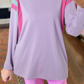 Mineral Wash Colorblock Arm Patchwork Oversize Top