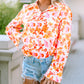 Floral Bishop Sleeve Button Up Shirt