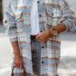 Blue Plaid Flap Pocket Long Sleeve Shacket