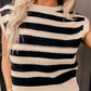 Stripe Ribbed Trim Knitted Sweater Vest