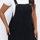 Solid Buttoned Straps Plus Size Overall Dress
