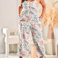 Plus Size Floral Print Sleeveless Wide Leg Jumpsuit