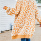 Knit Leopard Print Open Front Tunic Cardigan