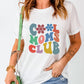 COOL MOMS CLUB Flower Print Crew Neck T Shirt