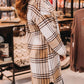 Plus Size Plaid Chest Pockets Long Shacket