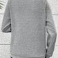 Asymmetric Buttons Detail High Neck Textured Sweatshirt
