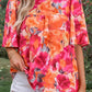 Floral Print Wide Sleeve Blouse