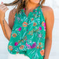 Floral Print Buttoned Neckline Tank Top