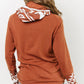 Aztec Print Patchwork Thumb Hole Hoodie