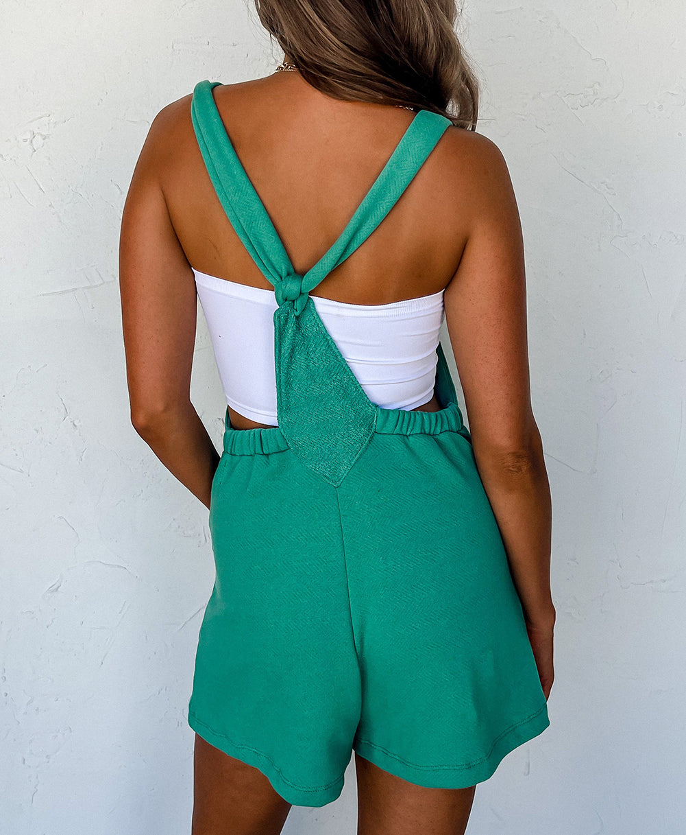 Knotted Straps French Terry Romper