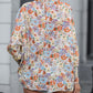 Shirred Cuffs Bubble Sleeve Floral Blouse