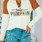 Hello Pumpkin Graphic Colorblock Henley Top