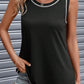 Contrast Stitch Round Neck Sleeveless Top