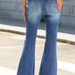 Exposed Seam Split Flare Jeans