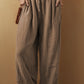 Drawstring Waist Wide Leg Pants