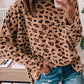 Animal Print Stitching Loose Long Sleeve Top