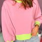 Colorblock Bubble Sleeve Sweatshirt
