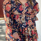 Floral Flounce Sleeve Smocked Ruffled Plus Size Dress
