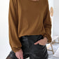 Textured Round Neck Puff Sleeve Top