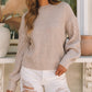 Cable Knit Sleeve Drop Shoulder Sweater