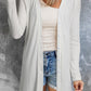 Solid Color Ribbed Button up Tunic Cardigan