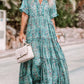 Paisley Print Boho Holiday Ruffle Tiered Maxi Dress